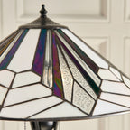 Interiors 1900 Astoria 2 Light Tiffany Floor Lamp in Black with Iridised Glass Inserts