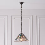 Interiors 1900 Astoria Tiffany Pendant Light in Satin Black