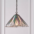 Interiors 1900 Astoria Tiffany Pendant Light in Satin Black