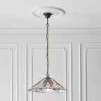 Interiors 1900 Astoria 1 Light Tiffany Pendant Light in Satin Black