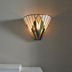 Interiors 1900 Astoria Tiffany Wall Light in Matt Black
