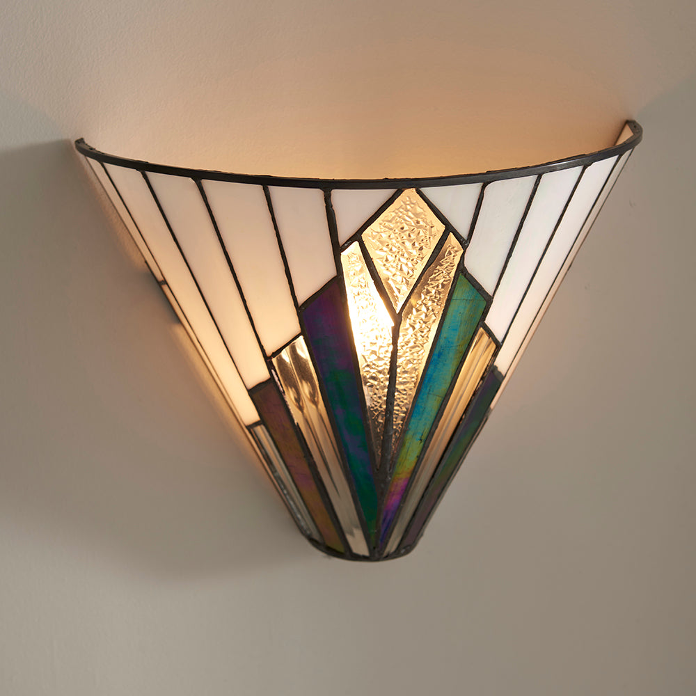 Interiors 1900 Astoria Tiffany Wall Light in Matt Black