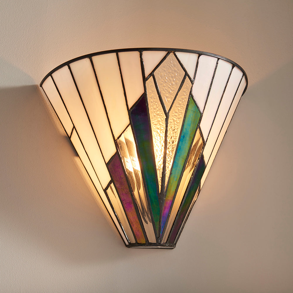 Interiors 1900 Astoria Tiffany Wall Light in Matt Black
