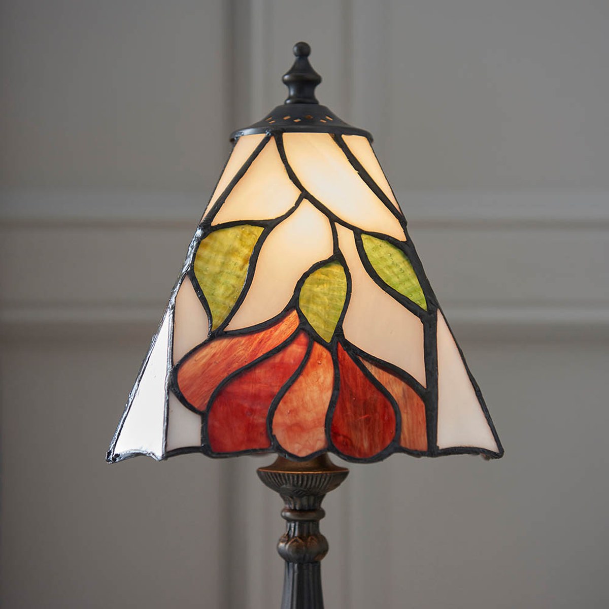 Interiors 1900 Botanica Small Tiffany Table Lamp in Satin Black