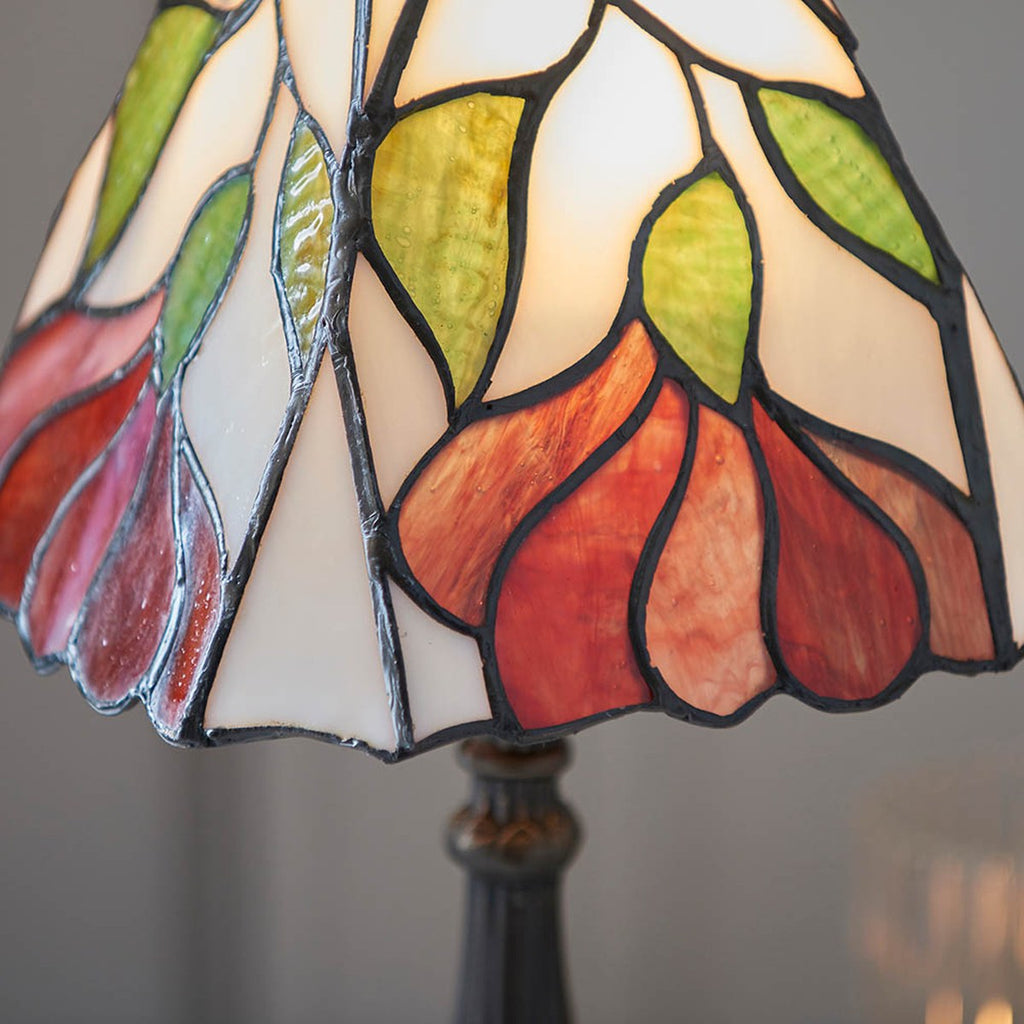 Interiors 1900 Botanica Small Tiffany Table Lamp in Satin Black