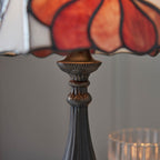 Interiors 1900 Botanica Small Tiffany Table Lamp in Satin Black