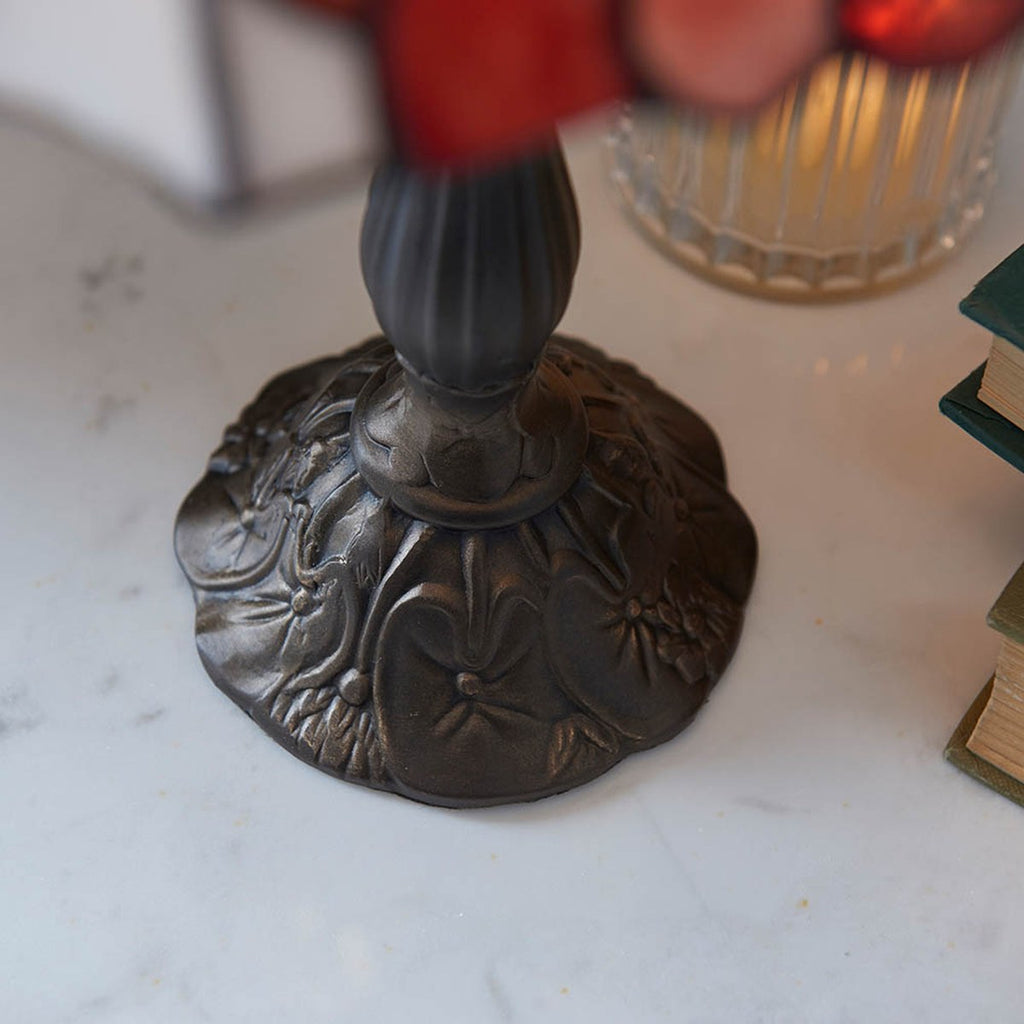 Interiors 1900 Botanica Small Tiffany Table Lamp in Satin Black