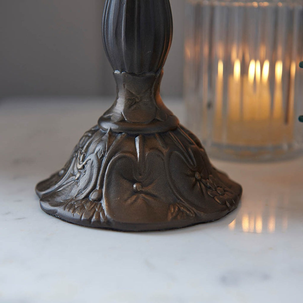 Interiors 1900 Botanica Small Tiffany Table Lamp in Satin Black