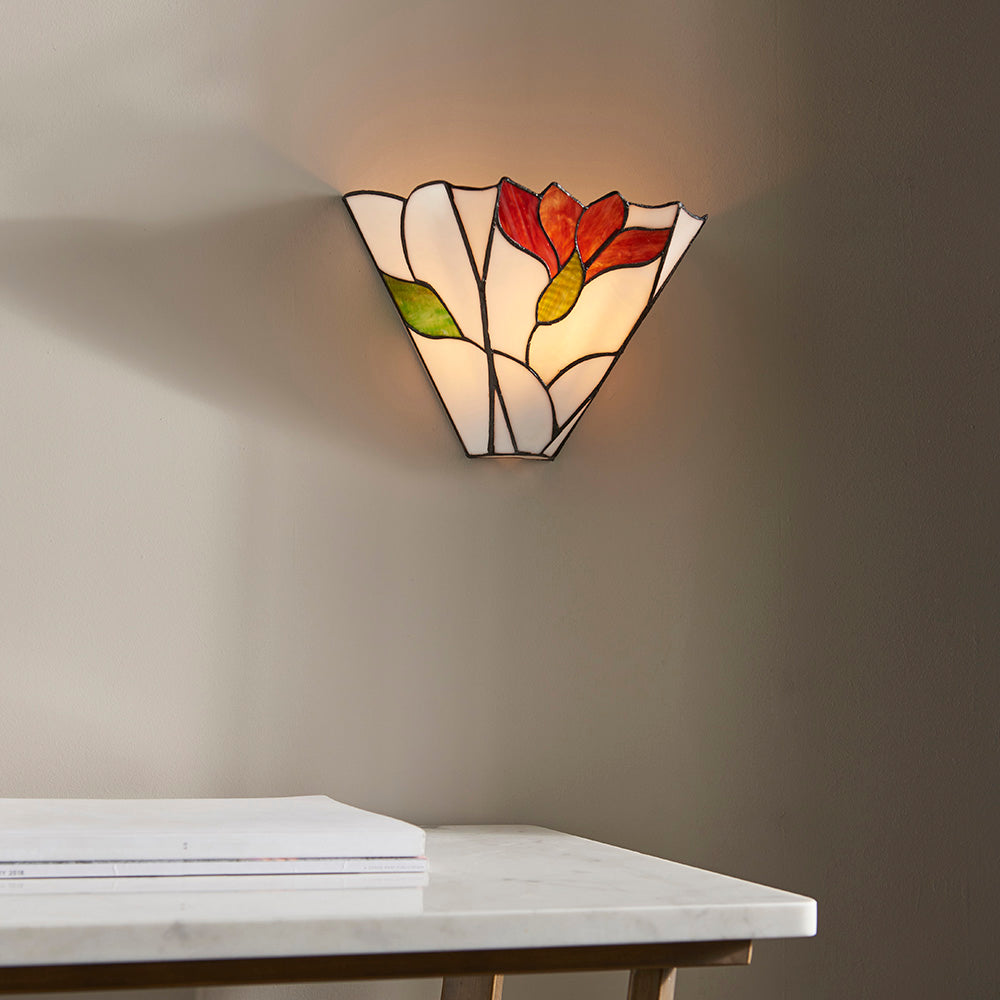 Interiors 1900 Botanica Tiffany Wall Light in Matt Black