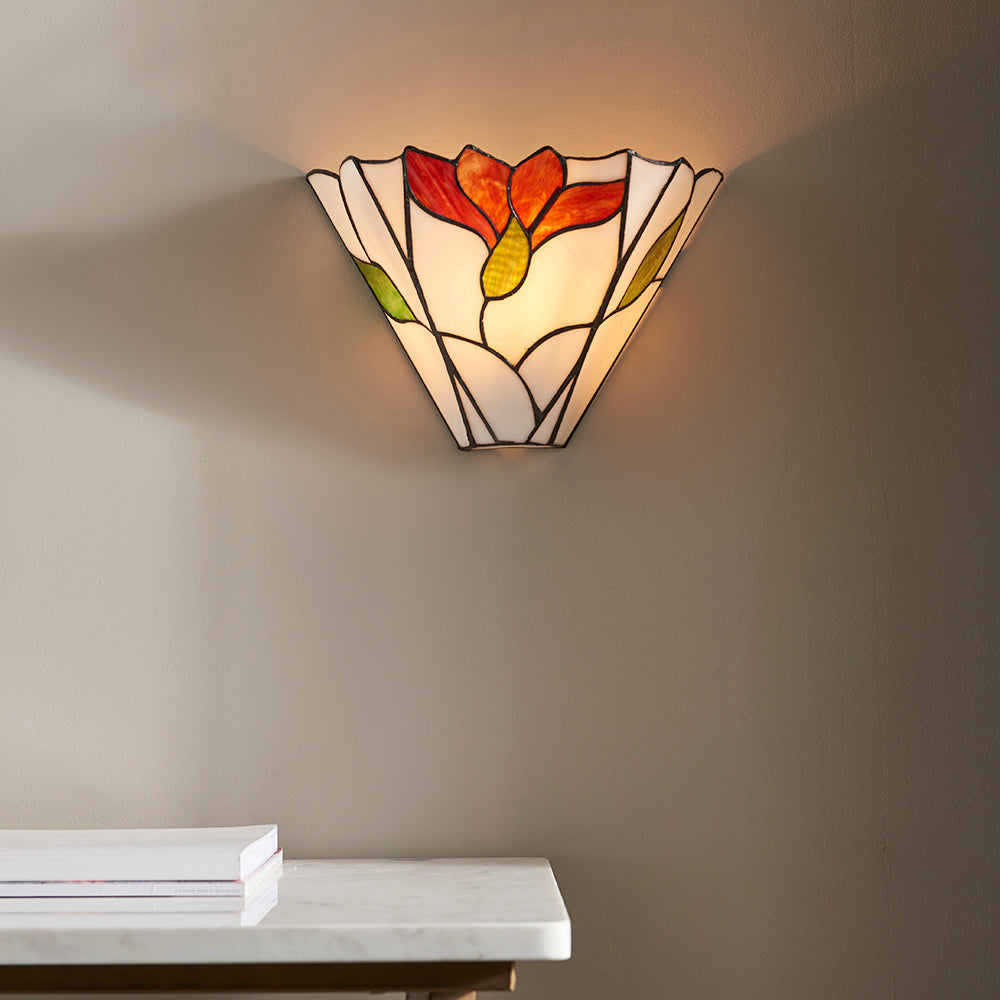 Interiors 1900 Botanica Tiffany Wall Light in Matt Black