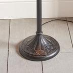 Interiors 1900 Brooklyn 2 Light Tiffany Floor Lamp in Satin Black