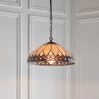 Interiors 1900 Brooklyn Medium Tiffany Pendant Light in Satin Black