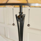 Interiors 1900 Dark Star 2 Light Tiffany Floor Lamp in Black