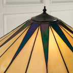 Interiors 1900 Dark Star 2 Light Tiffany Floor Lamp in Black