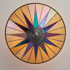 Interiors 1900 Dark Star 3 Light Tiffany Semi Flush Ceiling Light in Satin Black