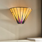 Interiors 1900 Dark Star Tiffany Wall Light in Matt Black