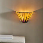 Interiors 1900 Dark Star Tiffany Wall Light in Matt Black