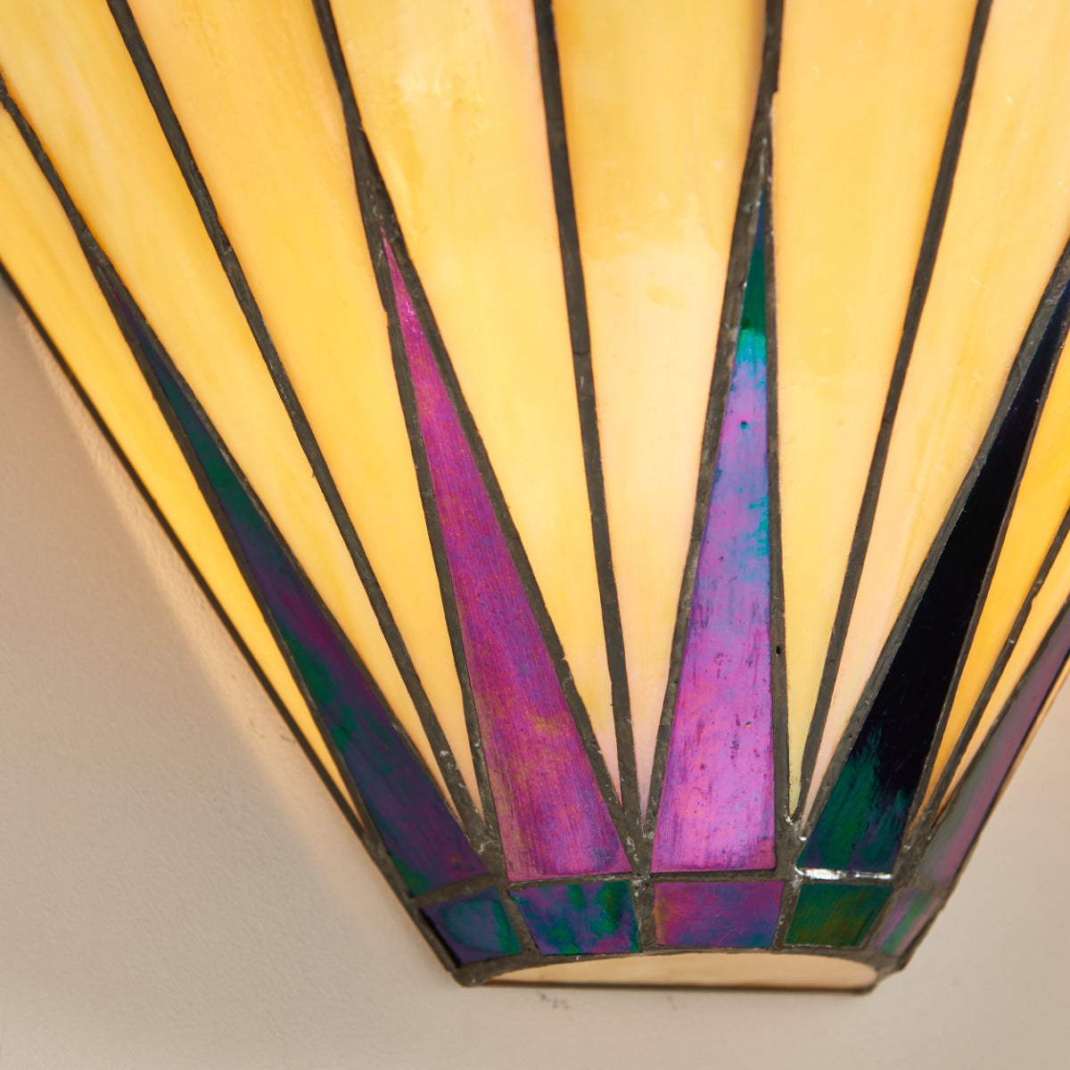 Interiors 1900 Dark Star Tiffany Wall Light in Matt Black
