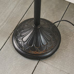 Interiors 1900 Dragonfly 2 Light Tiffany Floor Lamp in Satin Black & Blue Glass