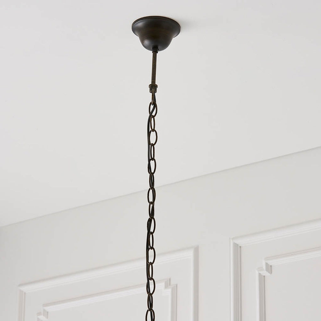 Interiors 1900 Dragonfly Medium 3 Light Tiffany Pendant Light in Satin Black with Flame Glass