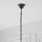 Interiors 1900 Dragonfly Large 3 Light Tiffany Pendant Light in Satin Black with Flame Glass