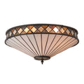 Interiors 1900 Fargo 2 Light Tiffany Flush Ceiling Light in Satin Black