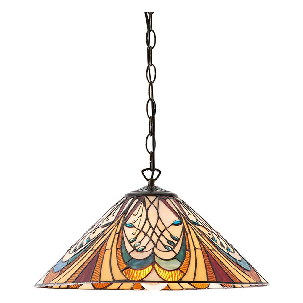 Interiors 1900 Hector Medium Tiffany Pendant Light in Satin Black