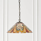 Interiors 1900 Hector Medium Tiffany Pendant Light in Satin Black