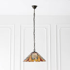 Interiors 1900 Hector Medium Tiffany Pendant Light in Satin Black