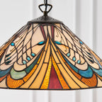 Interiors 1900 Hector Medium Tiffany Pendant Light in Satin Black