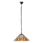 Interiors 1900 Hector Medium Tiffany Pendant Light in Satin Black