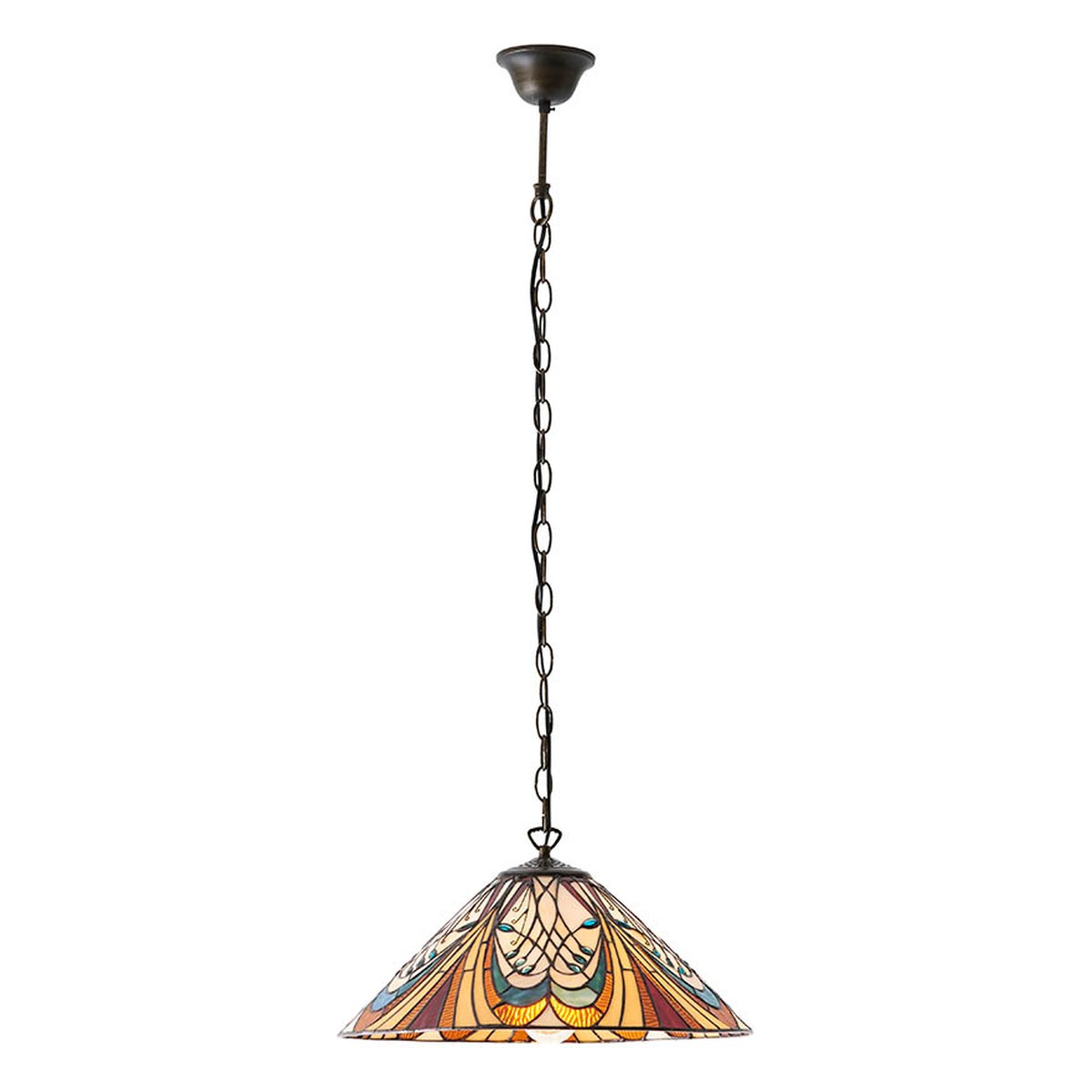 Interiors 1900 Hector Medium Tiffany Pendant Light in Satin Black