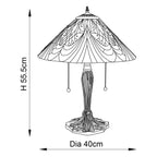 Interiors 1900 Hector Medium 2 Light Tiffany Table Lamp in Satin Black