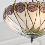Interiors 1900 Hutchinson Medium 3 Light Inverted Tiffany Pendant Light in Satin Black