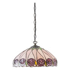 Interiors 1900 Hutchinson Medium Tiffany Pendant Light in Satin Black