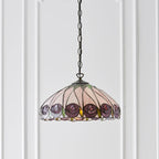 Interiors 1900 Hutchinson Medium Tiffany Pendant Light in Satin Black