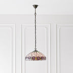 Interiors 1900 Hutchinson Medium Tiffany Pendant Light in Satin Black