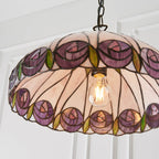Interiors 1900 Hutchinson Medium Tiffany Pendant Light in Satin Black