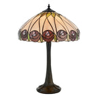 Interiors 1900 Hutchinson Medium Tiffany Table Lamp in Satin Black