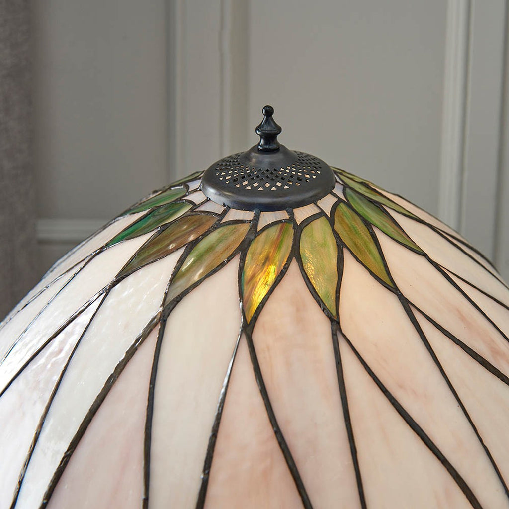 Interiors 1900 Hutchinson Medium Tiffany Table Lamp in Satin Black