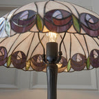 Interiors 1900 Hutchinson Medium Tiffany Table Lamp in Satin Black