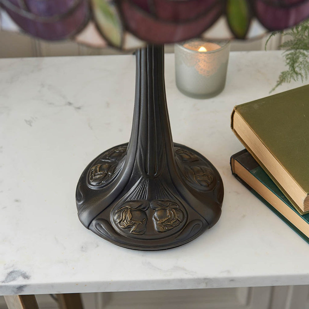 Interiors 1900 Hutchinson Medium Tiffany Table Lamp in Satin Black