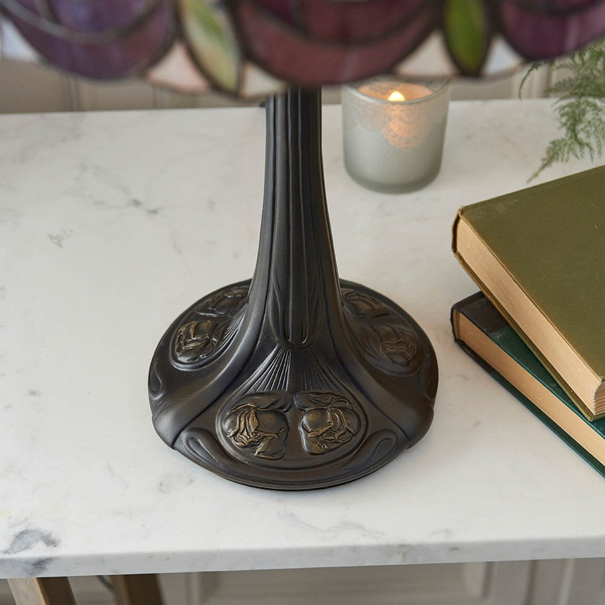 Interiors 1900 Hutchinson Medium Tiffany Table Lamp in Satin Black