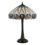 Interiors 1900 Hutchinson Medium Tiffany Table Lamp in Satin Black