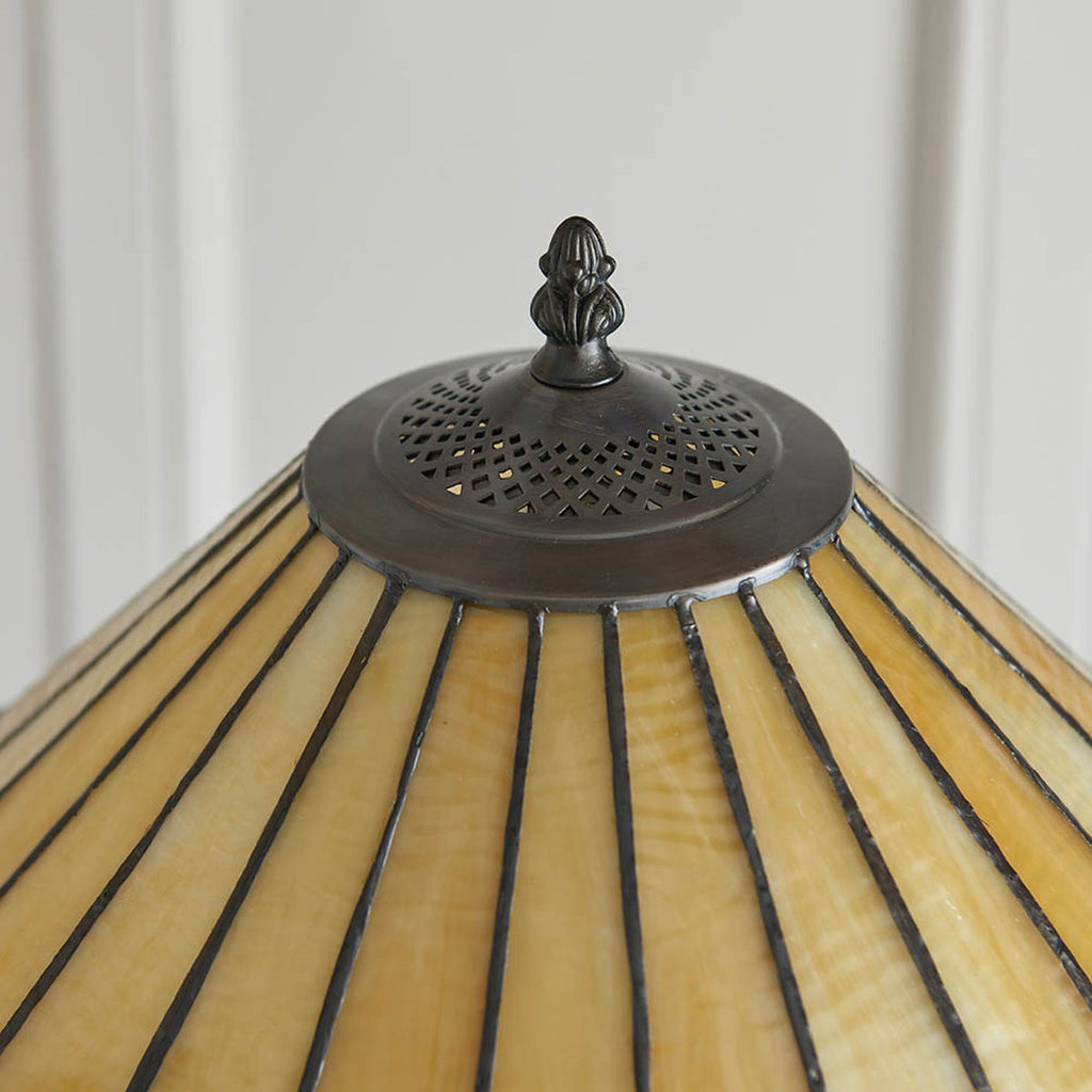 Interiors 1900 Jamelia 2 Light Tiffany Floor Lamp in Satin Black