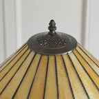 Interiors 1900 Jamelia 2 Light Tiffany Floor Lamp in Satin Black