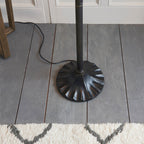 Interiors 1900 Jamelia 2 Light Tiffany Floor Lamp in Satin Black