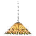 Interiors 1900 Jamelia Large 3 Light Tiffany Pendant Light in Satin Black