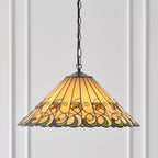 Interiors 1900 Jamelia Large 3 Light Tiffany Pendant Light in Satin Black