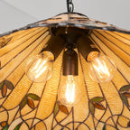 Interiors 1900 Jamelia Large 3 Light Tiffany Pendant Light in Satin Black